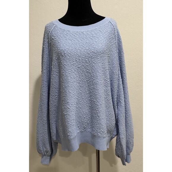 Free People Found My Friend Pullover Sweater Texture Boucle Long Sleeve L NWOT - Picture 3 of 7